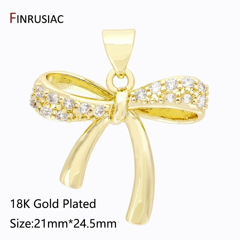 Подвеска бантик 18k gold plated, 21*24.5 мм