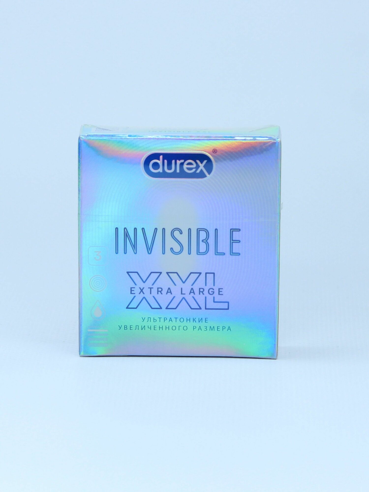 Презервативы Durex Invisible XXL Extra Large 3 шт в упаковке