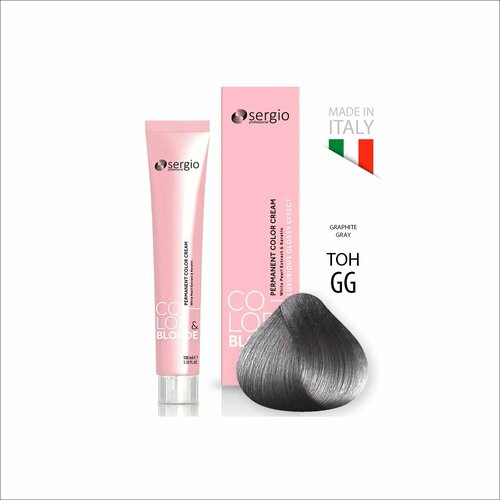 фото Перманентный краситель для волос pastel&metallic graphite gray графит, sergio professional 100мл