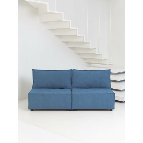 фото Диван cityhd парма simple, раскладной, съемный чехол, обивка велюр, 2 спальных места синий