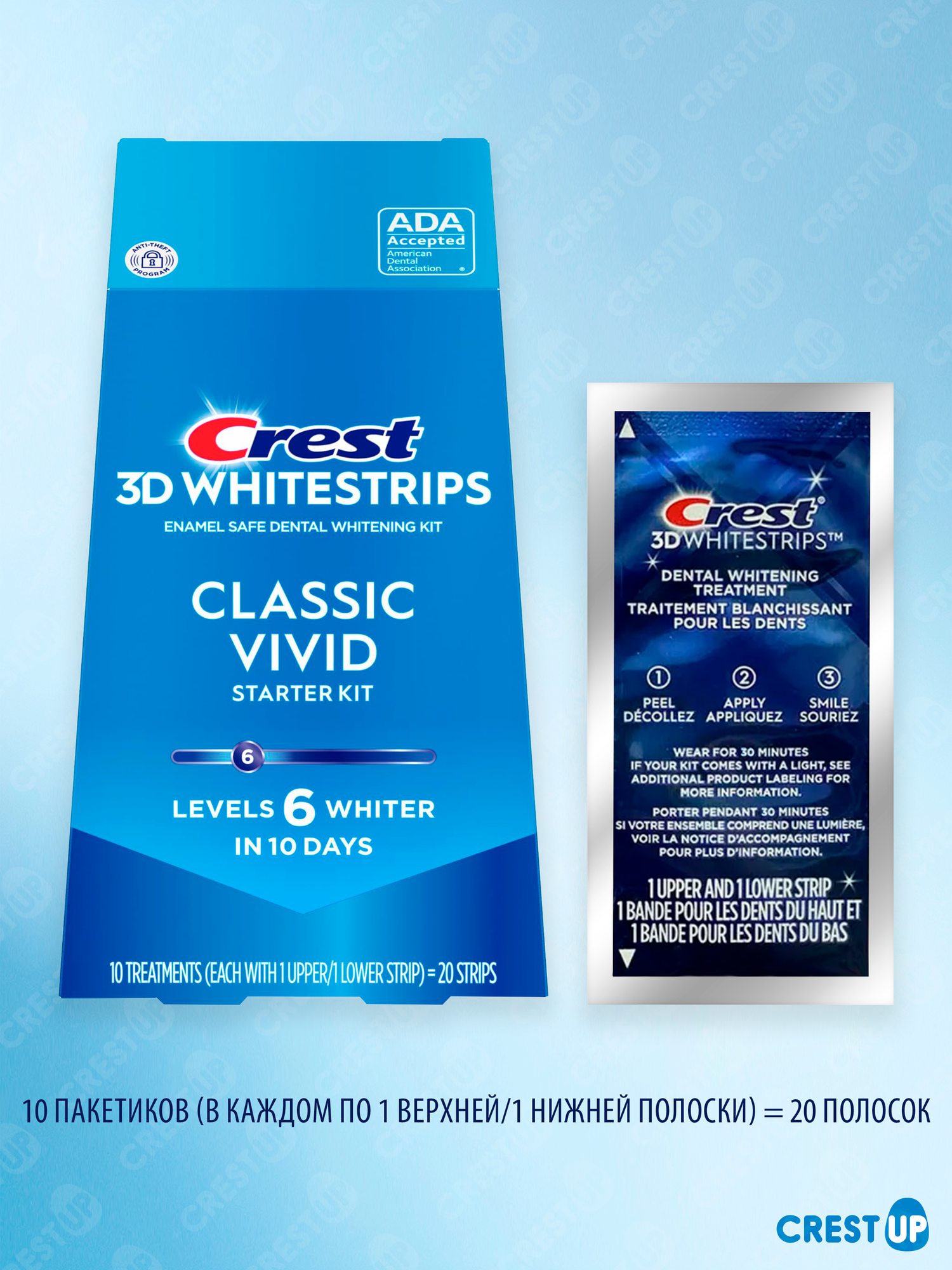 Полоски Отбеливающие Для Зубов Отбеливающие полоски для зубов Crest 3D Whitestrips Classic Vivid