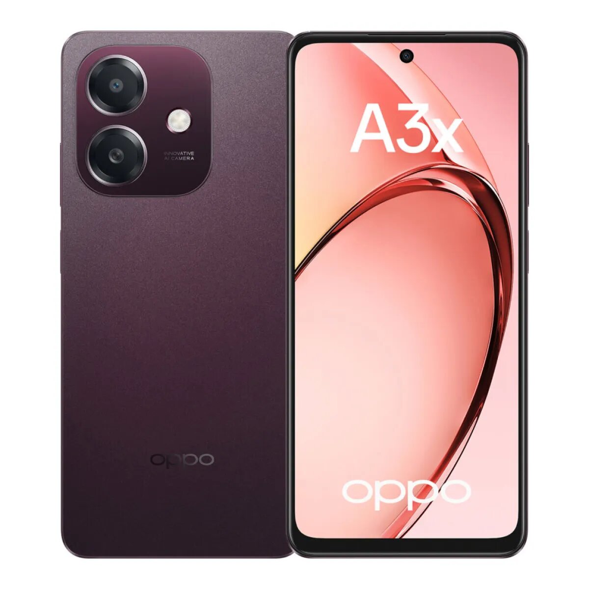 Смартфон OPPO A3x, екран смартфона имеет диагональ 6.67 и разрешение 1604 × 720 пикселей память 4ГБ/128ГБ красного цвета — фото 1