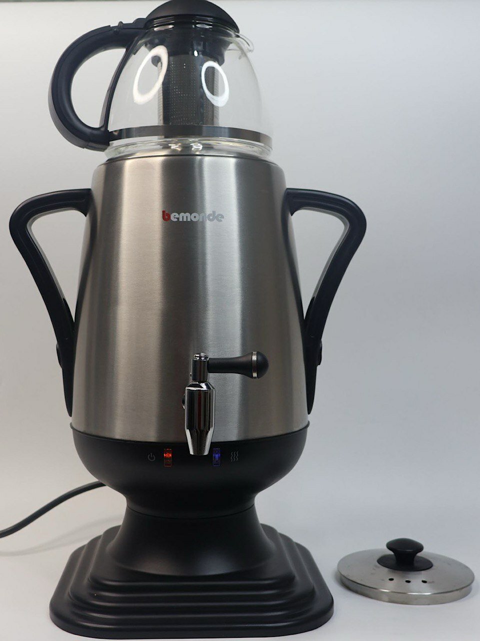 Самовар электрический Bemonde 2300W, нержавеющая сталь, серебристый, 3,2л — фото 1