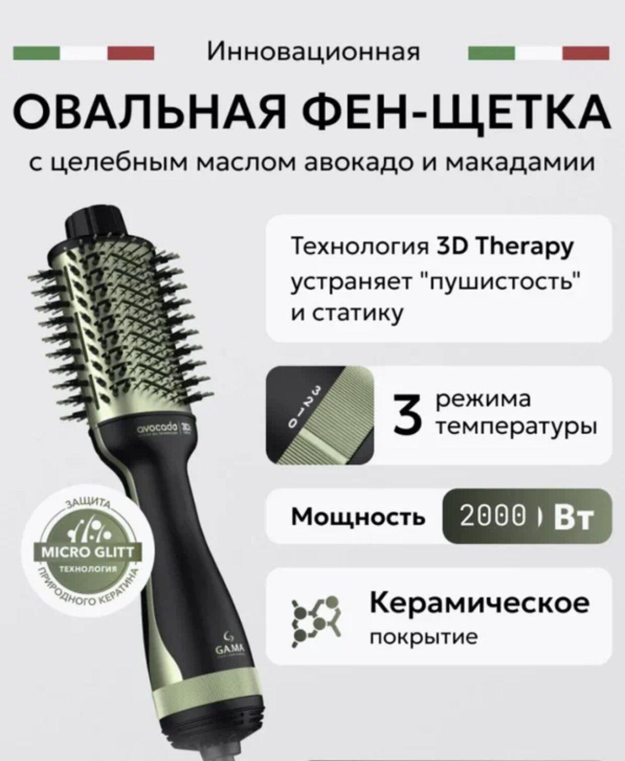 Авокадо 3D, мощность 2000 Вт, Фен, расческа для укладки волос! — фото 1