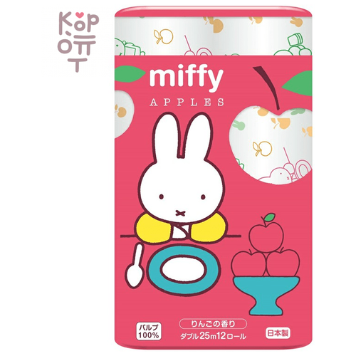 Marutomi miffy apple бумага туалетная 2-х слойная, 25м х 0,107м, 12 рул/уп