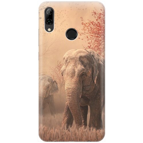 фото Силиконовый чехол на huawei p smart (2019) / honor 10 lite / хуавей п смарт (2019) / хонор 10 лайт с принтом "закатный песочный слон" gosso