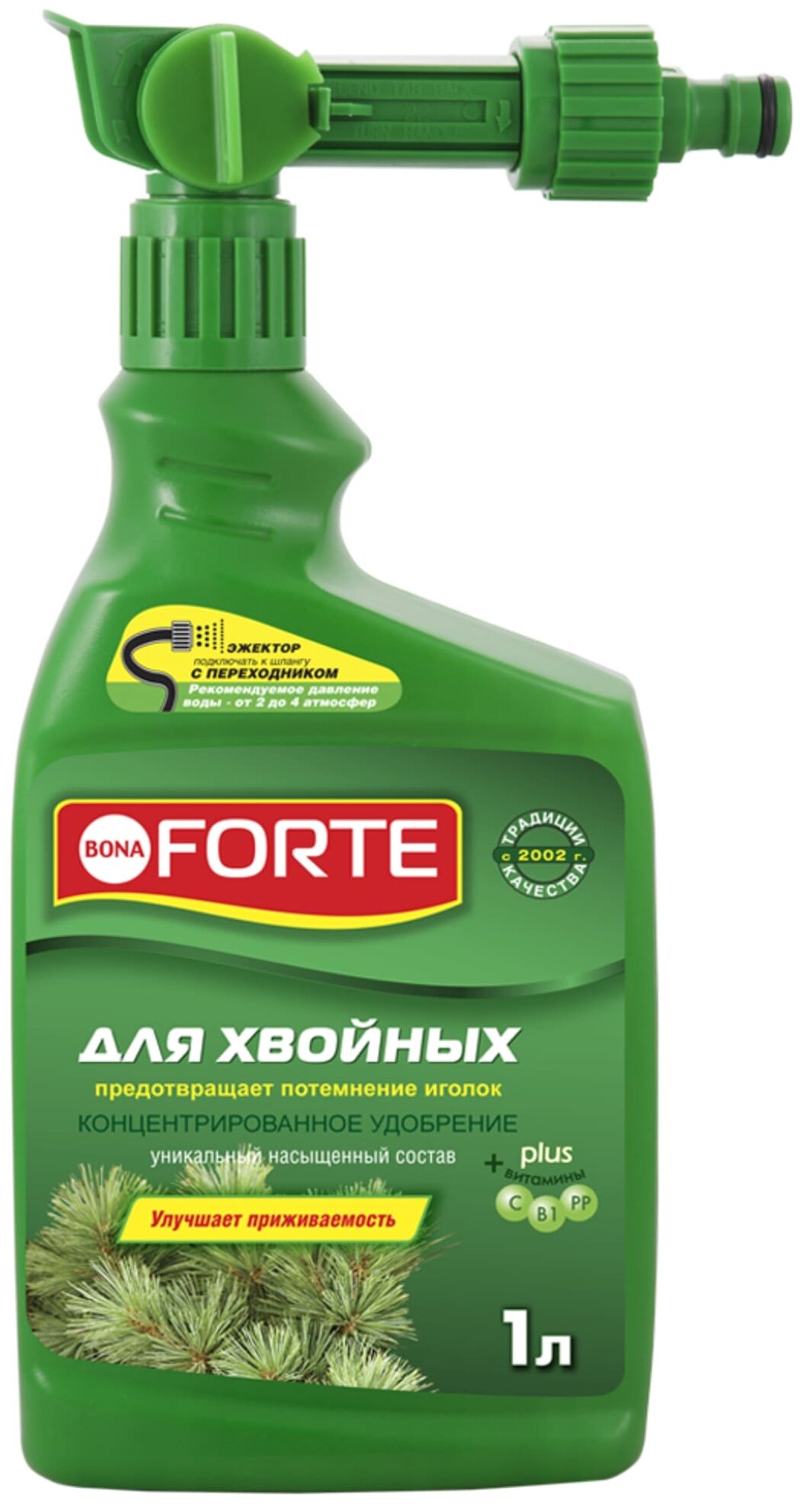 Удобрение жидкое Bona Forte для хвойных растений, эжектор, 1 л - фотография № 1