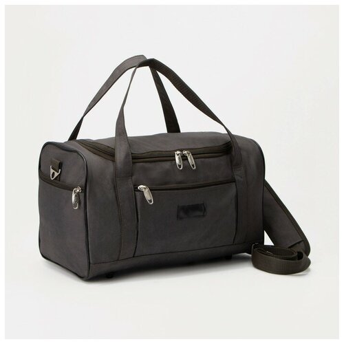 фото Сумка спортивная, отдел на молнии, 3 наружных кармана, длинный ремень, цвет зелёный