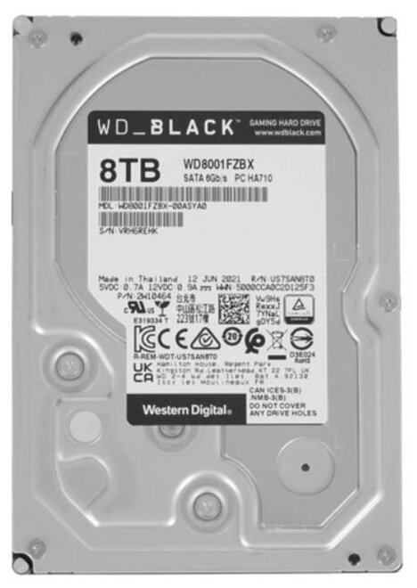 Жесткий диск HDD 8 Тб Western Digital WD Black (WD8001FZBX) 3.5