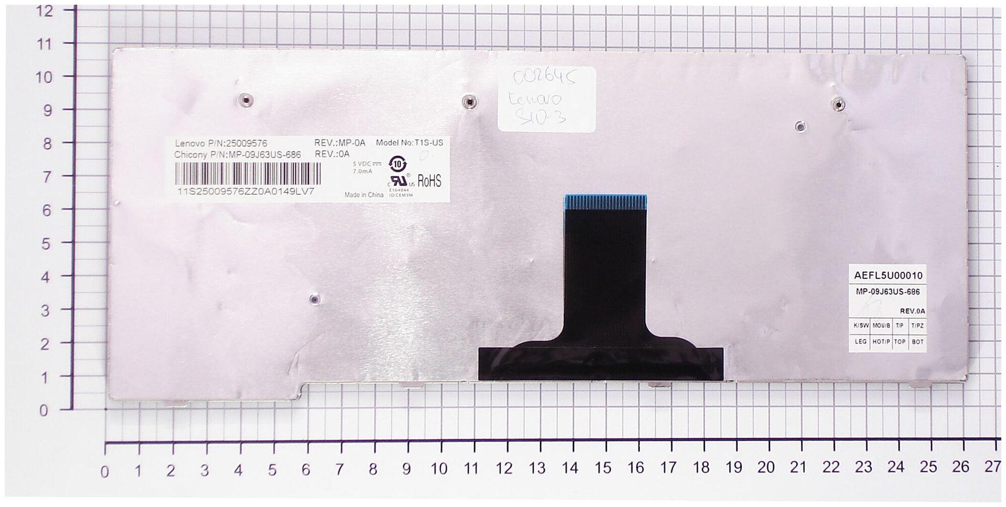 Клавиатура для нетбука Lenovo MP-09J66US-6861 русская чёрная