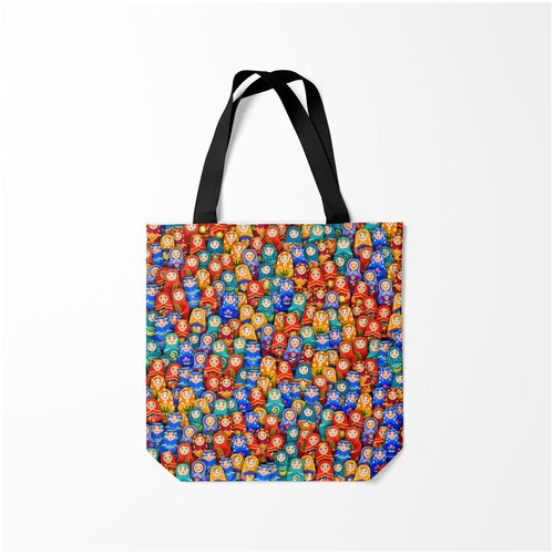 фото Сумка-шоппер / 40х40 см / патриотичные / славянская символика матрешки burnettie