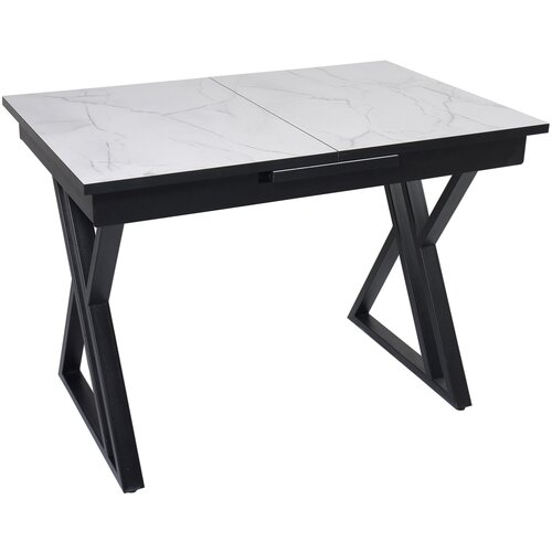 Стол Саен 18 110(140)*70*76 Черный муар/Жемчужный Перито