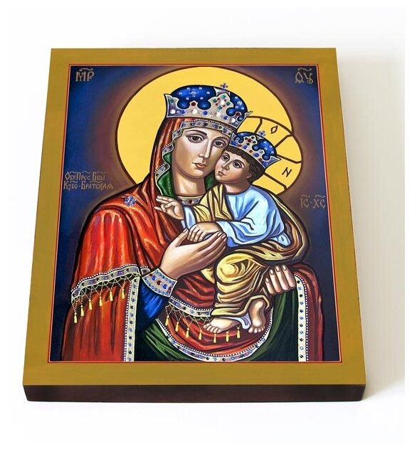 Киево-Братская икона Божией Матери, печать на доске 13*16,5 см