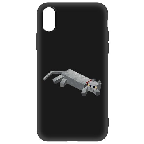 Чехол-накладка Krutoff Soft Case Minecraft-Кошка для Apple iPhone X/ Xs черный чехол накладка krutoff soft case minecraft кошка для apple iphone xs max черный