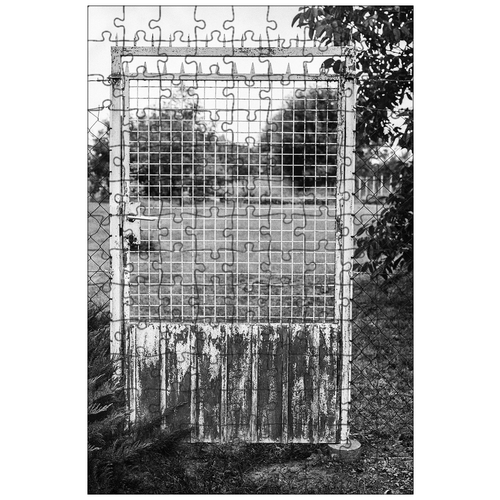 фото Магнитный пазл 27x18см."деревенский, ворота, изгородь" на холодильник lotsprints