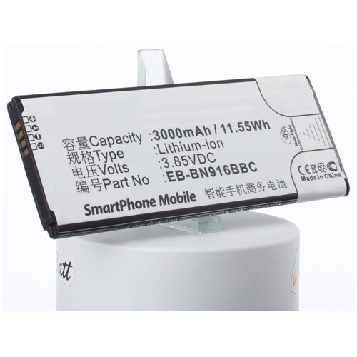 Аккумуляторная батарея iBatt 3000mAh для Samsung SM-N910P, SM-N9108V