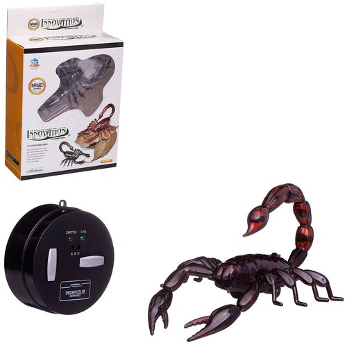 Интерактивная игрушка Junfa Скорпион коричневый, р/у, световые эффекты, 16х13х7см игрушка скорпион на инфракрасном управлении