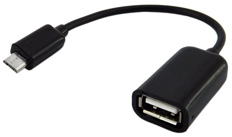 Переходник адаптер USB microUSB WALKER OTGMIC03 кабель для флешки и передачи данных шнур для телефона android провод дляартфона черный