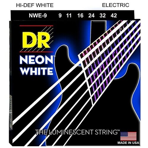 Струны для 6-ти струнной электрогитары DR String NWE-9 neon orange комплект струн для электрогитары никелированные с покрытием 9 42 dr noe 9