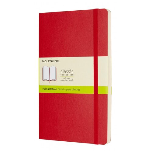 Блокнот Moleskine CLASSIC SOFT QP618F2 Large, 130х210 мм, 192 страницы, нелинованный, мягкая обложка, красный