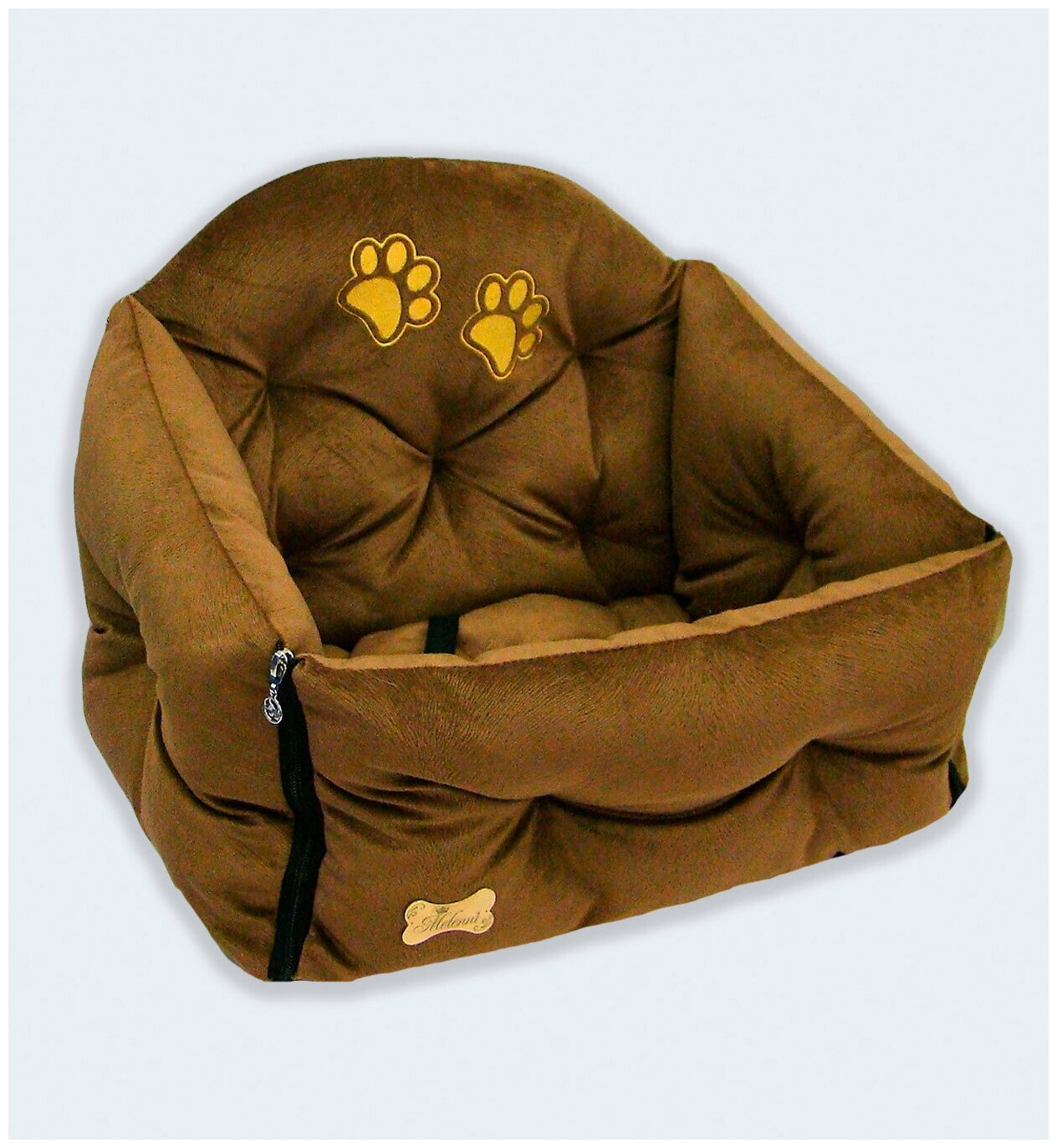 Автокресло-лежак для собак и кошек Melenni Стандарт Лапы 4(2.510), 50x45x40(высота спинки)x21(высота бортов), см; Вес: 1600 гр