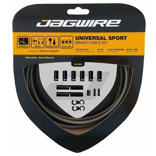 Набор велосипедных рубашек и тросиков тормоза Jagwire Universal Sport Brake Kit, carbon silver, UCK424