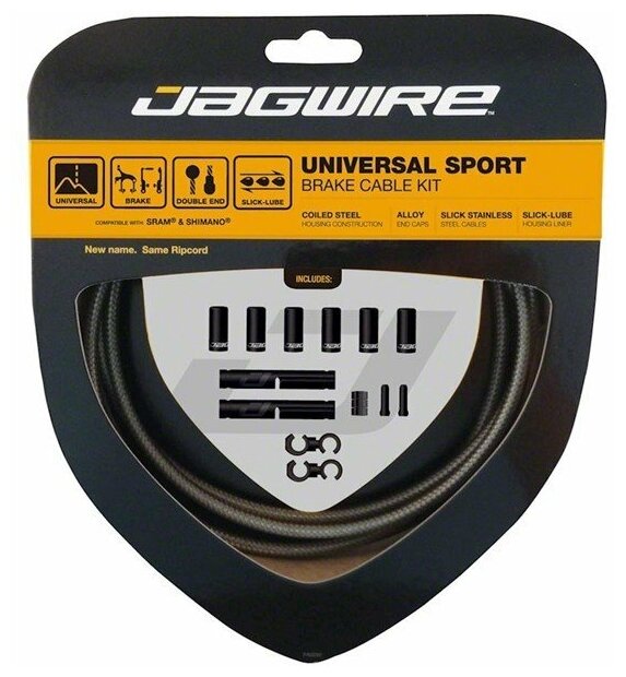 Набор велосипедных рубашек и тросиков тормоза Jagwire Universal Sport Brake Kit carbon silver UCK424