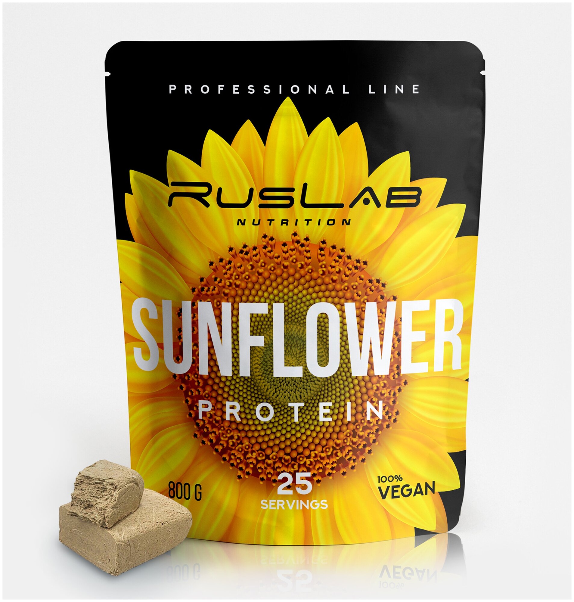 SUNFLOWER PROTEIN-протеин подсолнечный, растительный протеин, веганский протеин, без ГМО (800гр), вкус халва