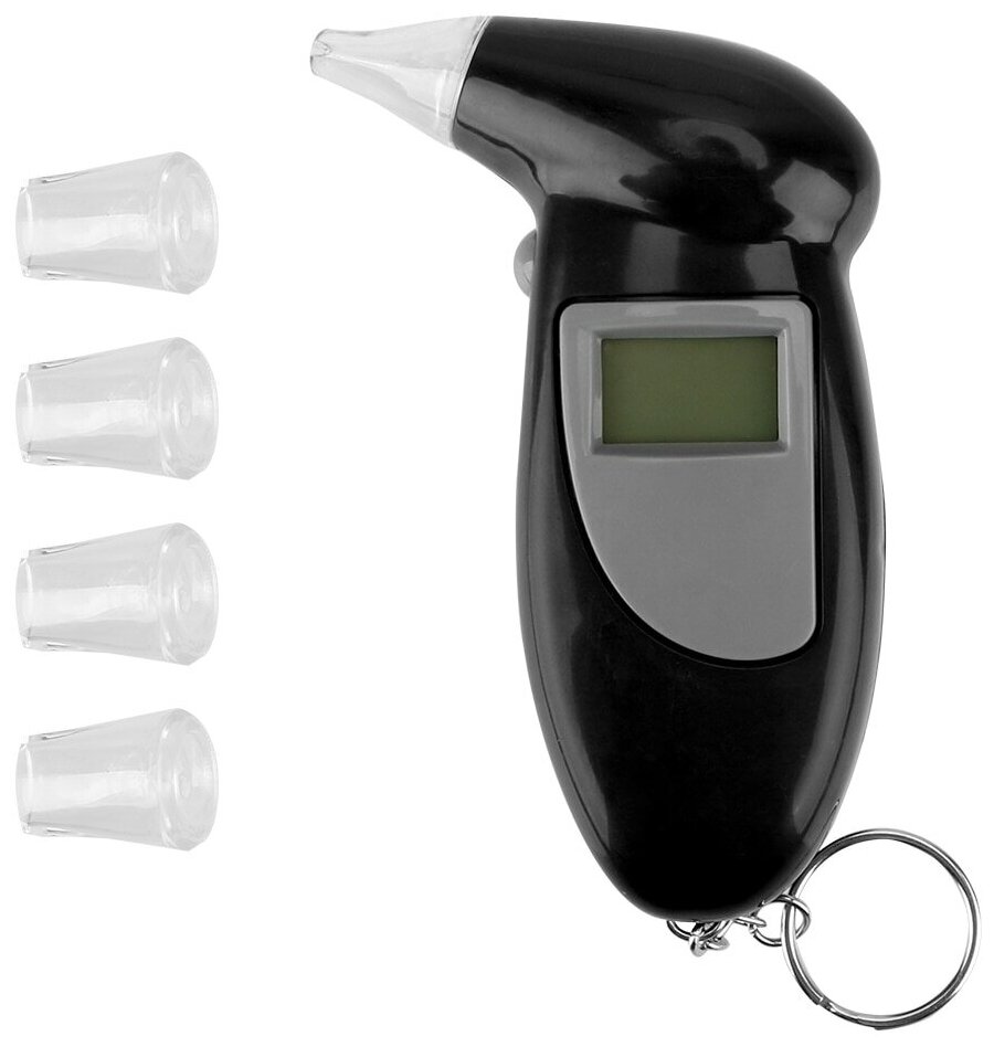 Алкотестер брелок цифровой с ЖК-дисплеем Digital LCD Alcohol Tester (5 мундштуков)