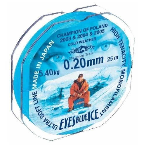 фото Леска зимняя mikado eyes blue ice 25м 0.18 (2шт)