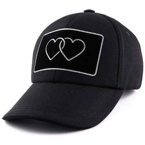 фото Женская бейсболка кепка "два сердца". черная. grafsi