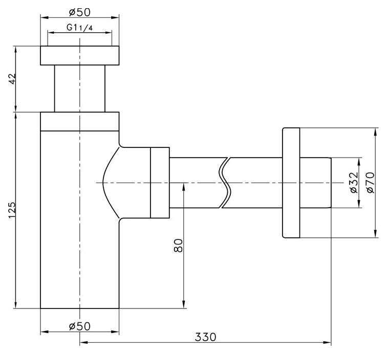 Бутылочный сифон для мойки, для раковины Frap F82 — фото 1