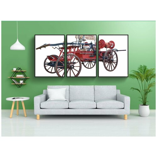 фото Набор модулных постеров для интерьера "изолированный, пожарные, конные перевозки" 60x90 см. в тубусе, без рамки lotsprints