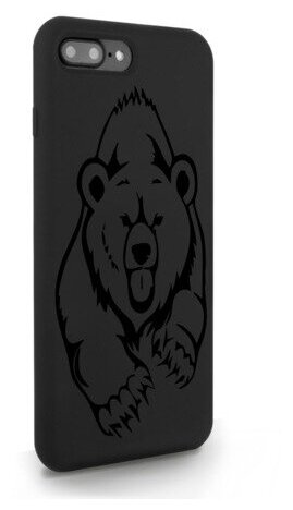 Черный силиконовый чехол MustHaveCase для iPhone 7/8 Plus Медведь для Айфон 7/8 Плюс