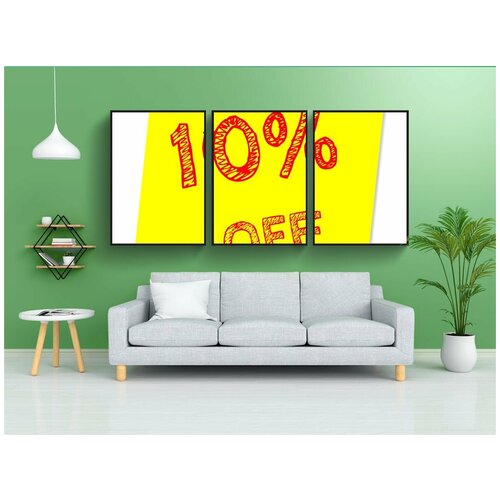 фото Набор модулных постеров для интерьера "десять процентов от, скидка, распродажа" 60x90 см. в тубусе, без рамки lotsprints