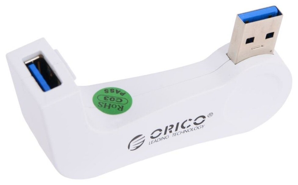 Концентратор USB 3.0 Orico DM1U-WH — белый - фото №1