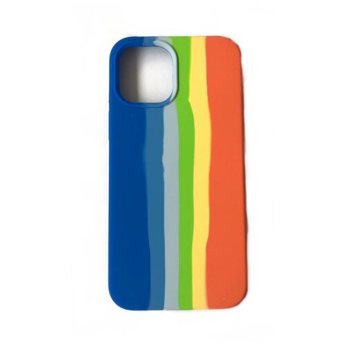 фото Силиконовый чехол для iphone 12 pro max (синий/голубой/зеленый/желтый/оранжевый) no name