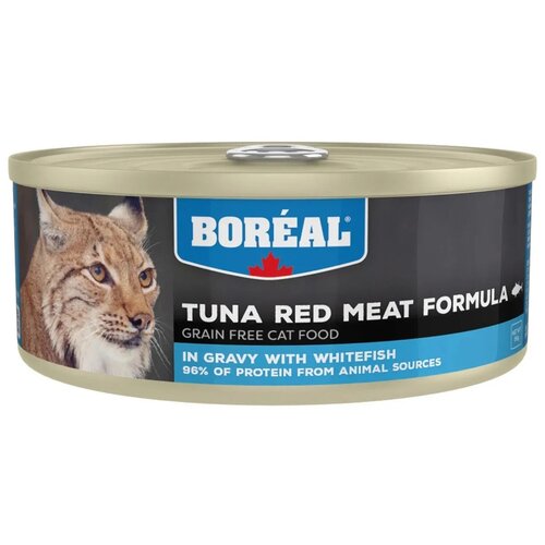 Корм влажный Boreal, для кошек, беззерновой, с красным мясом тунца в соусе и белой рыбой, 936г ( 156г х 6шт. )
