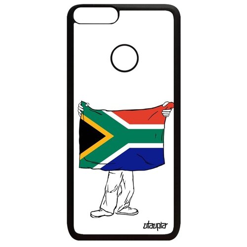 фото Стильный чехол на смартфон // huawei p smart 2018 // "флаг южной африки с руками" дизайн государственный, utaupia, белый