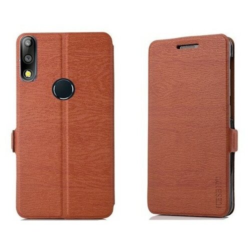 фото Чехол-книжка mypads для asus zenfone max pro m2 zb631kl водоотталкивающий с мульти-подставкой на жесткой металлической основе коричневый