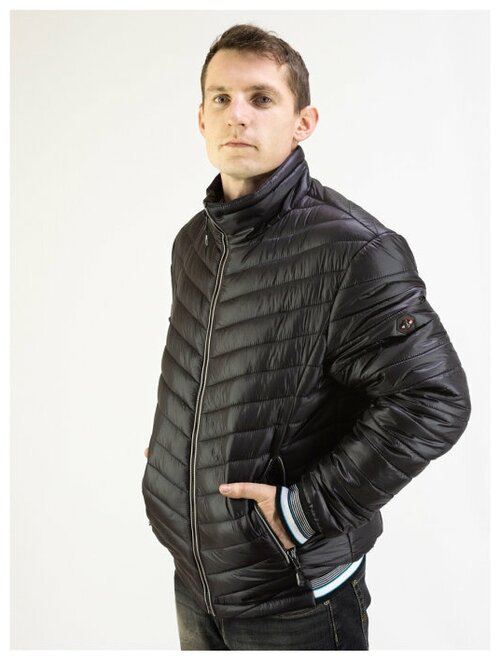 куртка Naviator демисезонная, силуэт прямой, карманы, утепленная, манжеты, размер (50)182-100-84, черный