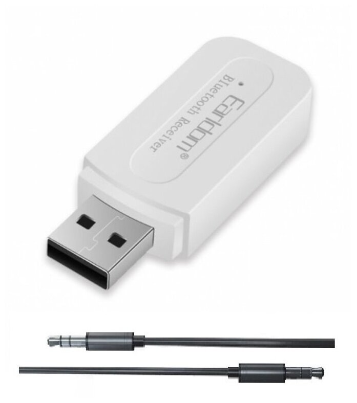 USB AUX Bluetooth адаптер (приемник) Earldom wireless audio receiver ET-M22 черный