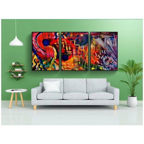 фото Набор модулных постеров для интерьера "картина, современное искусство, изобразительное искусство" 60x90 см. в тубусе, без рамки lotsprints