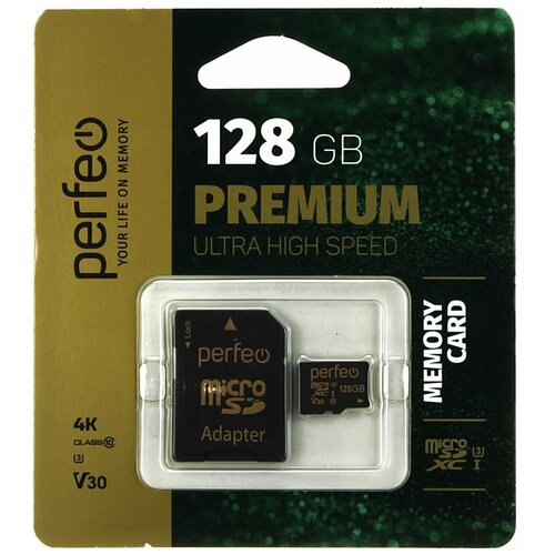 Карта памяти 128GB MicroSDXC Perfeo с адаптером