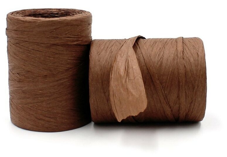 Рафия натуральная пряжа для вязания сумок, соломенных шляп ,220м/130-145г, цвет - молочный шоколад