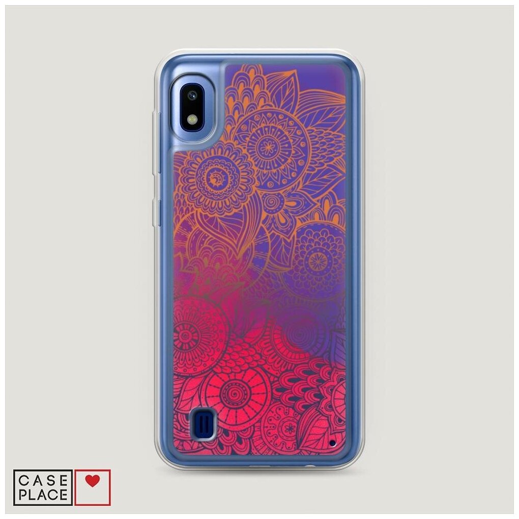 Жидкий неоновый чехол "Цветочная абстракция градиент" на Samsung Galaxy A10 / Самсунг Галакси А10