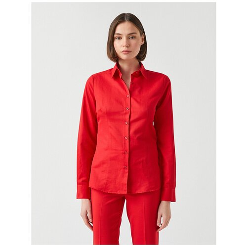 Рубашка с длинным рукавом KOTON WOMEN, 2SAK60045UW, цвет: RED, размер: 40