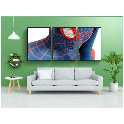 фото Набор модулных постеров для интерьера "человек паук, костюм, косплей" 60x90 см. в тубусе, без рамки lotsprints