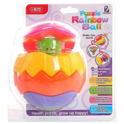 Купить Развивающая игрушка Гратвест Головоломка шар, Puzzle Rainbow Ball, 23*19*12 см, (без музыки) (Н54226)