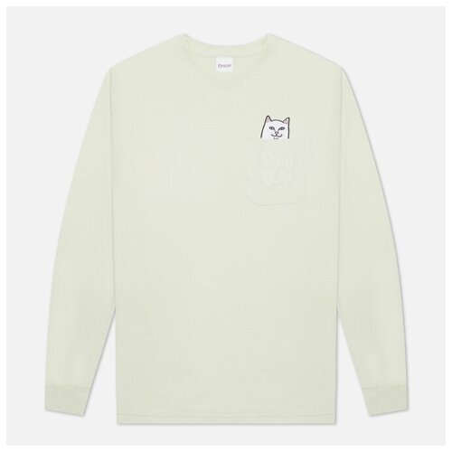 фото Мужской лонгслив ripndip lord nermal pocket зелёный , размер s